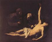 Jusepe de Ribera St.Sebastian.St.Irene,and St.Lucila oil on canvas